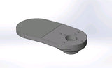 Bottom oblique view of Mannesmann Belt Curve Conveyor wheel bracket
